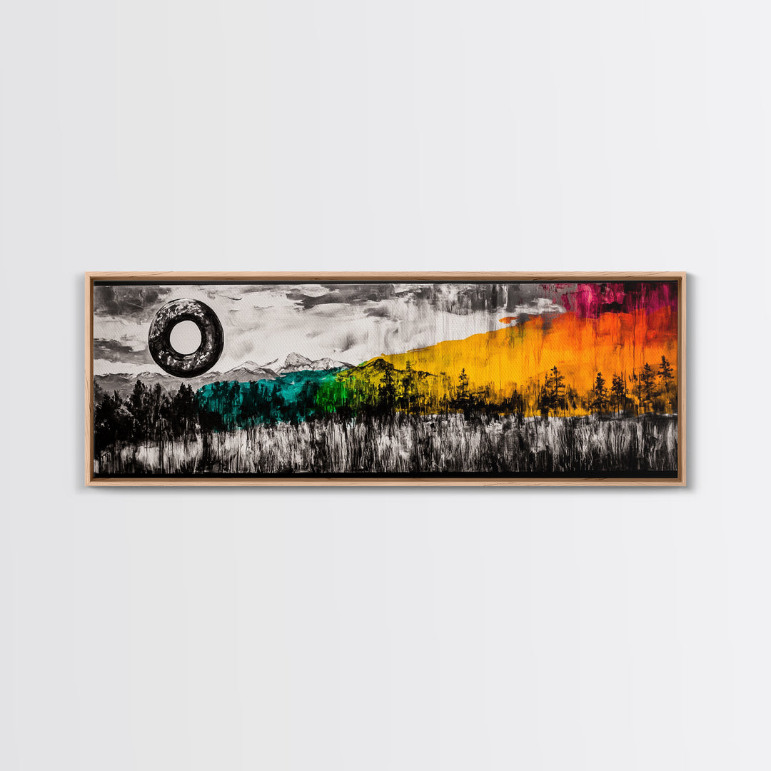 Cosmic Landscape, Surreal Art, Dreamy Forest, Framed Canvas Print, Mystical Wall Art, Fantasy Home Decor, Living Room Statement Art