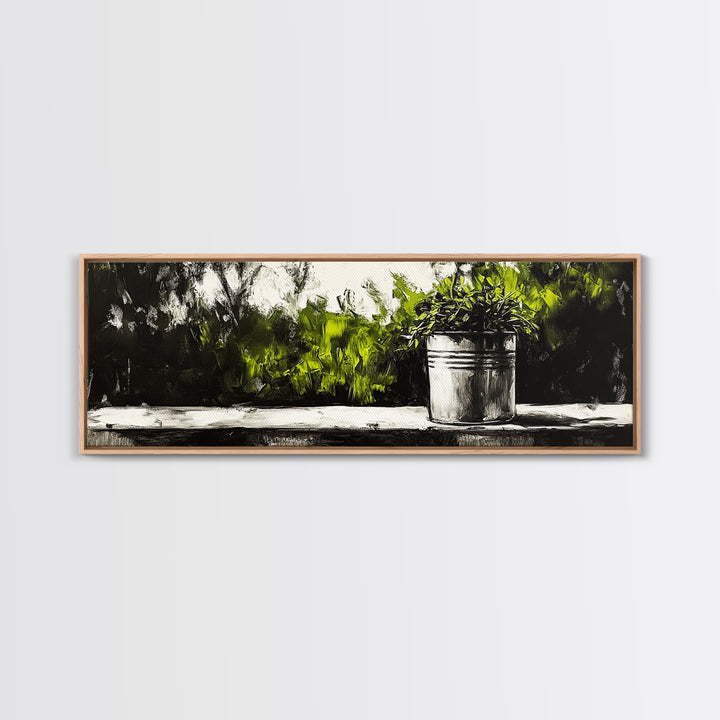 Potted Plant, Botanical Wall Art, Greenery Decor, Modern Minimalist Painting, Nature Inspired Home, Kitchen Wall Print, Canvas Print