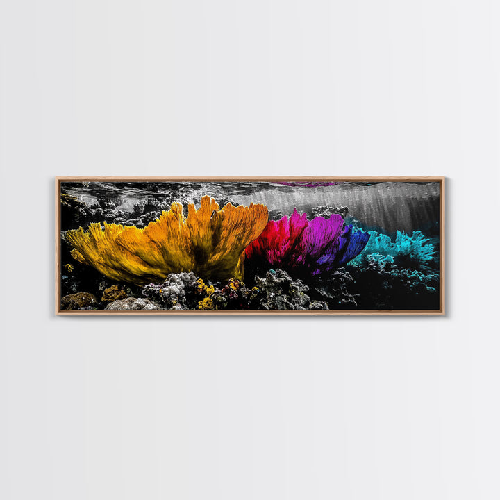 Abstract Reef, Vibrant Ocean, Canvas Print, Underwater Fantasy, Coastal Home Art, Marine Life Artwork, Modern Ocean Wall Decor