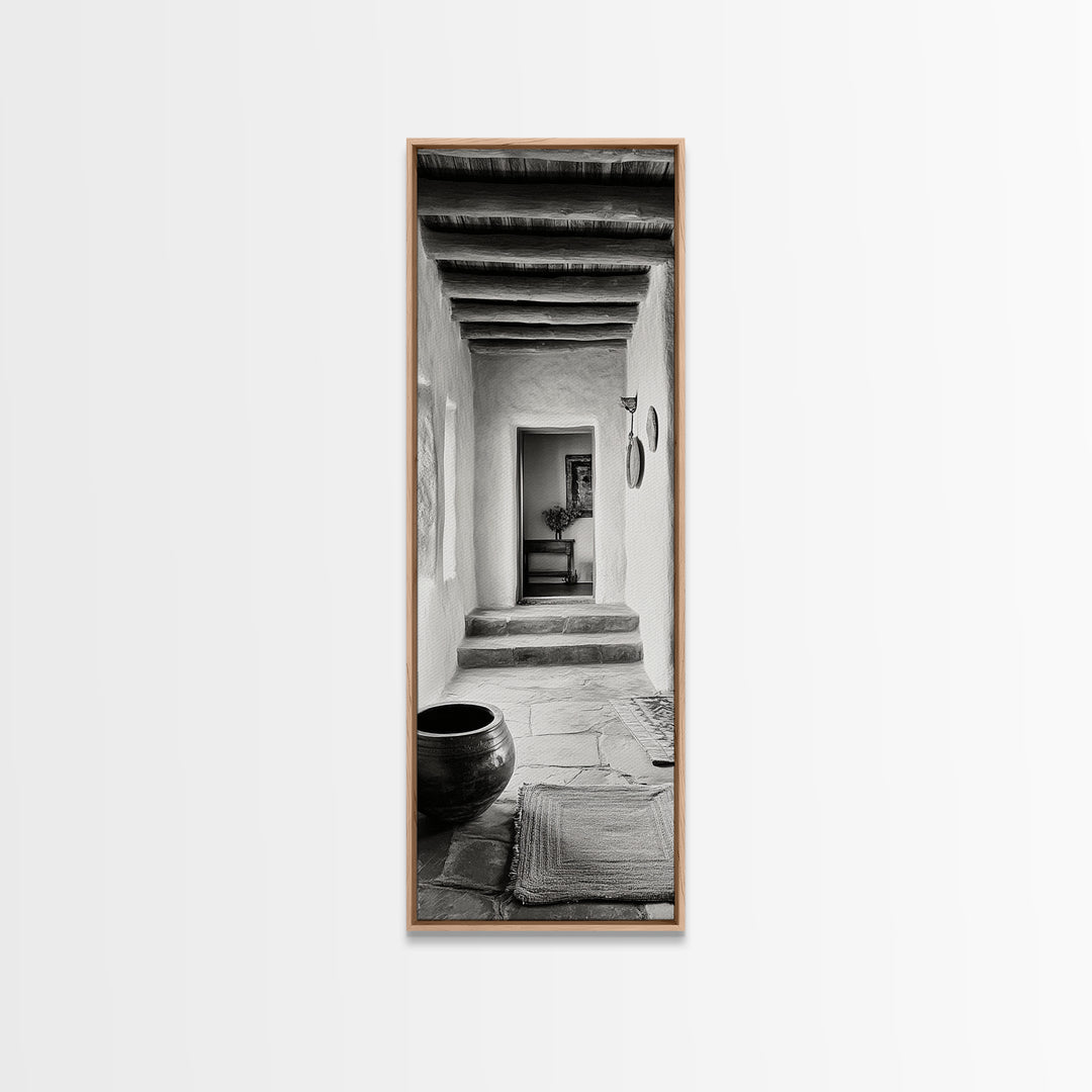 Southwestern Hallway, Adobe Texture, Earthy Decor, Desert Style, Rustic Design, Framed Canvas Print, Entryway Wall Art, Boho Home Vibes