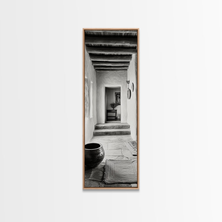 Southwestern Hallway, Adobe Texture, Earthy Decor, Desert Style, Rustic Design, Framed Canvas Print, Entryway Wall Art, Boho Home Vibes