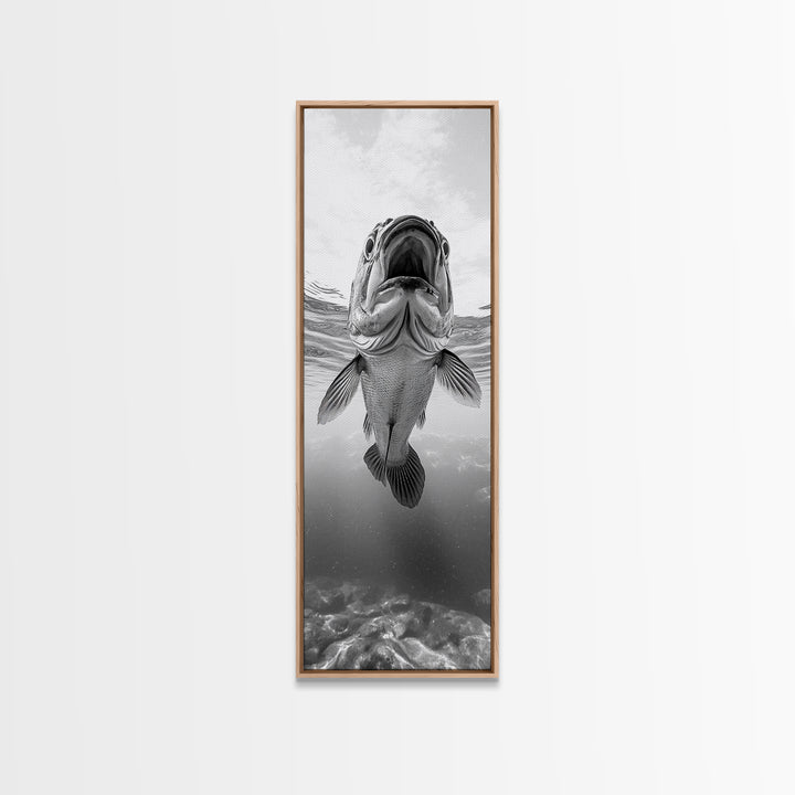 Underwater Fish, Marine Life, Ocean Perspective, Bold Wildlife, Aquatic Beauty, Framed Canvas Print, Kids Room Wall Art, Nautical Style Decor