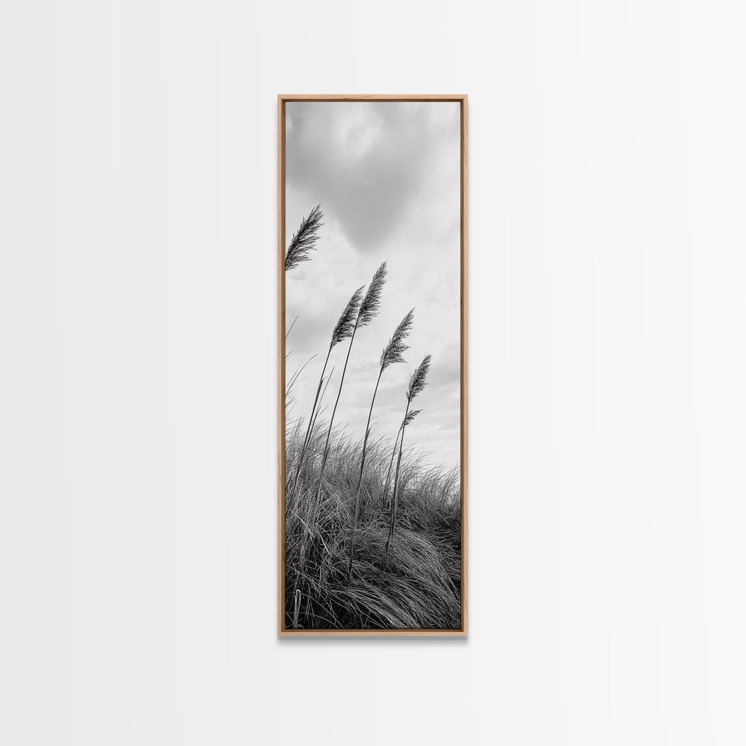 Windy Grasses, Coastal Scene, Tall Grass Field, Autumn Decor, Canvas Print, Farmhouse Style, Dining Room Wall Art, Nature Mood