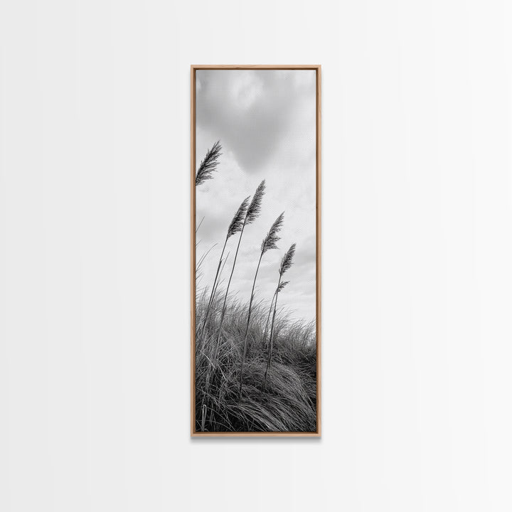 Windy Grasses, Coastal Scene, Tall Grass Field, Autumn Decor, Canvas Print, Farmhouse Style, Dining Room Wall Art, Nature Mood