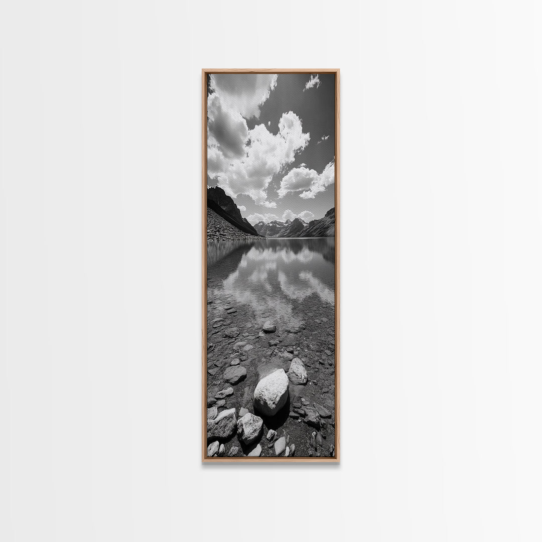 Alpine Lake, Reflections, Clear Water, Tranquil Scenery, Canvas Print, Nature Photography, Framed Canvas Print, Living Room Wall Art