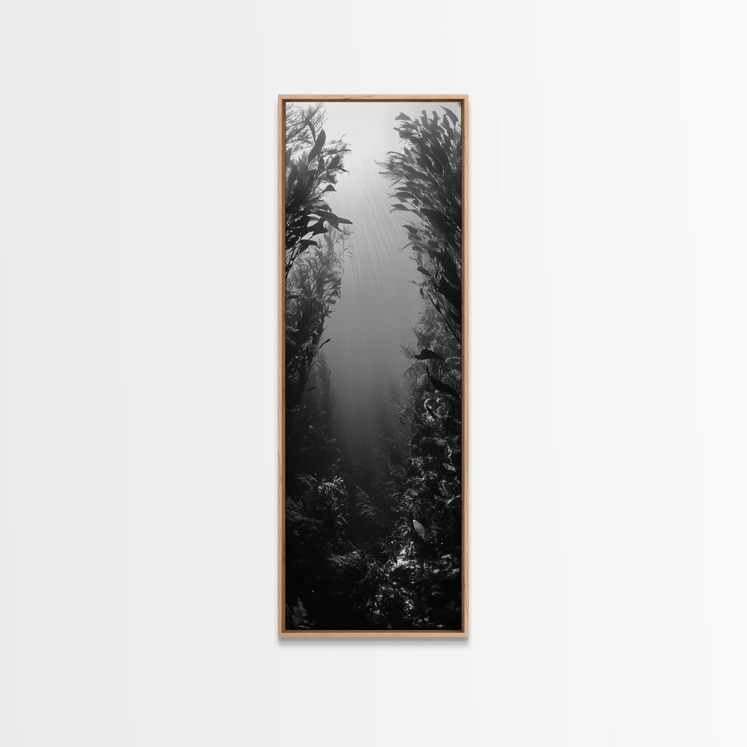 Kelp Forest, Underwater Light, Ocean Depths, Canvas Print, Bathroom Wall Art, Marine Inspired Decor, Nature Photography, Minimalist Style