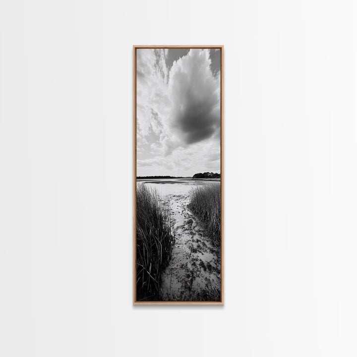Marsh Trail, Nature Path, Quiet Wetland Scene, Canvas Print, Entryway Wall Art, Rustic Decor, Neutral Color Palette, Modern Nature Style