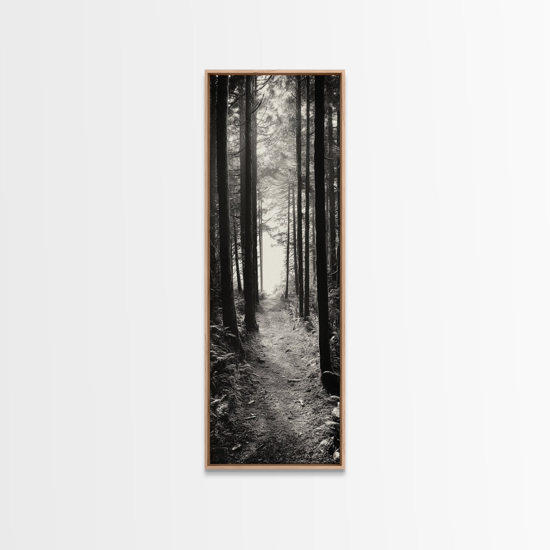 Forest Trail, Woodland Path, Light Through Trees, Nature Escape, Canvas Print, Cabin Wall Art, Cozy Autumn Home Decor, Bedroom Artwork