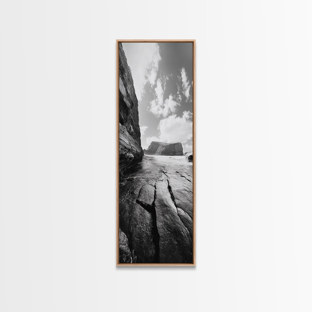 Ocean Cliffs, Moody Coast, Nature Wall Art, Canvas Print, Modern Coastal Decor, Minimalist Seascape, Bathroom or Bedroom Artwork