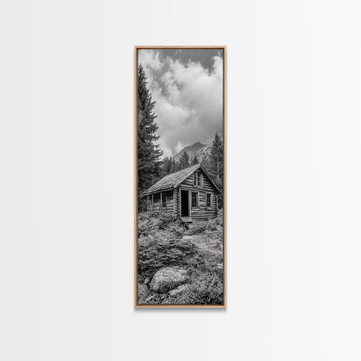 Rustic Cabin, Mountain Retreat, Forest Escape, Framed Canvas Print, Fall Nature Art, Cozy Lodge Decor, Bedroom or Den Wall Piece