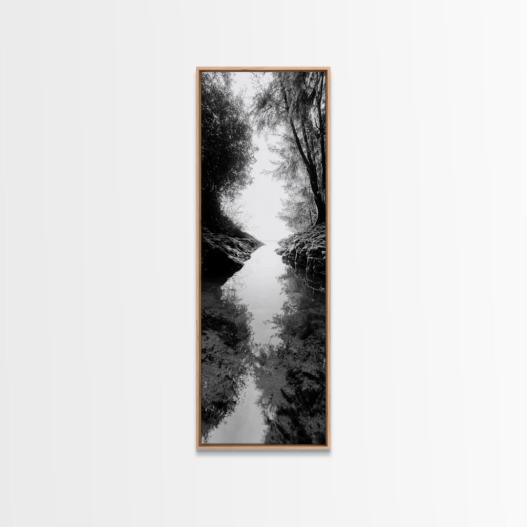 Secret Pathway, Forest Creek, Hidden Escape, Canvas Print, Magical Woodland Art, Hallway or Entryway Mystical Nature Decor, Bathroom Art