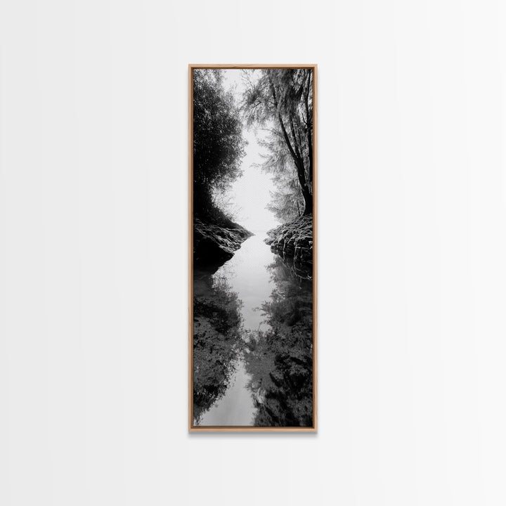 Secret Pathway, Forest Creek, Hidden Escape, Canvas Print, Magical Woodland Art, Hallway or Entryway Mystical Nature Decor, Bathroom Art