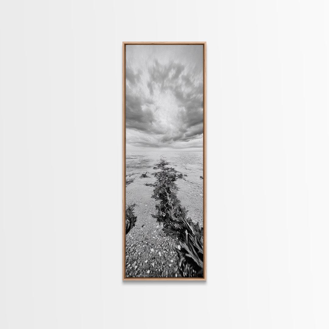 Seaweed Trail, Ocean Depth, Coastal Texture, Shoreline Calm, Marine Inspired Canvas Print, Minimalist Bathroom Wall Art, Ocean Decor