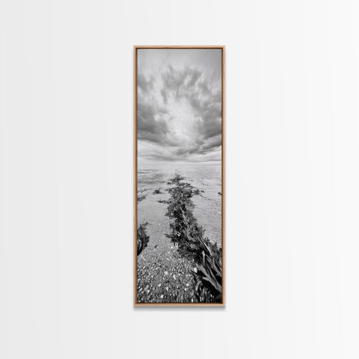 Seaweed Trail, Ocean Depth, Coastal Texture, Shoreline Calm, Marine Inspired Canvas Print, Minimalist Bathroom Wall Art, Ocean Decor