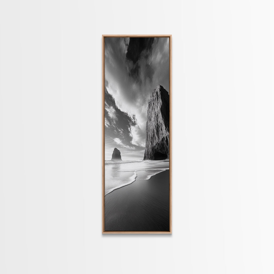 Monolith Beach View, Dramatic Cliffs, Ocean Vibe, Nature Photography, Framed Canvas Print, Modern Boho Art, Bedroom Wall Art