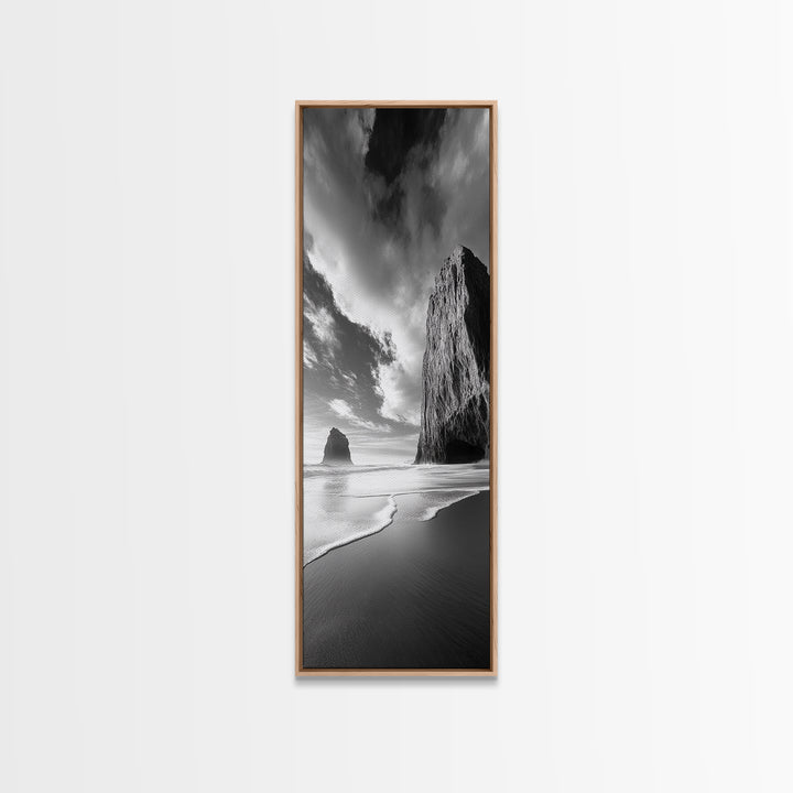 Monolith Beach View, Dramatic Cliffs, Ocean Vibe, Nature Photography, Framed Canvas Print, Modern Boho Art, Bedroom Wall Art