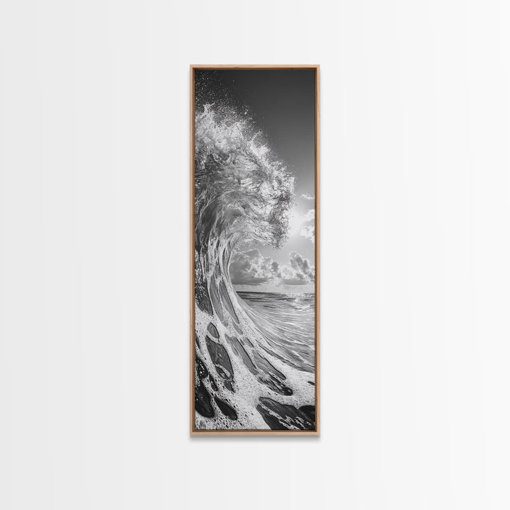 Ocean Wave, Splash Art, Dramatic Sea, Framed Canvas Print, Surfer Gift, Beach House Decor, Dynamic Water Scene, Nature Photography