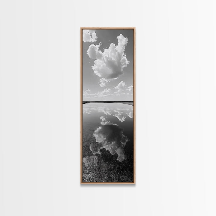 Cloud Reflections, Still Lake, Tranquil Waters, Sky Mirror Canvas Print, Minimalist Living Room Wall Art, Scandinavian Style Decor