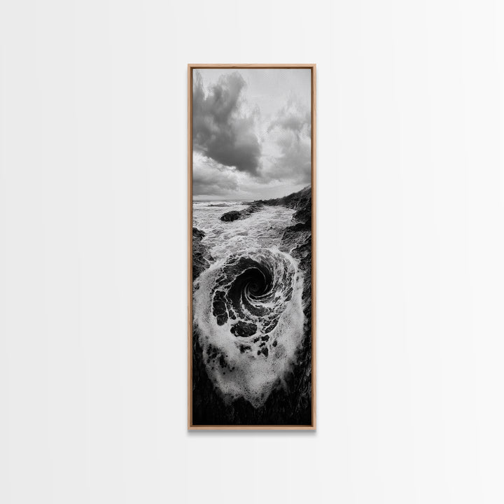 Ocean Vortex, Surreal Wave, Abstract Seascape, Dramatic Sea, Canvas Print, Statement Art, Modern Living Room Wall Art, Bold Decor