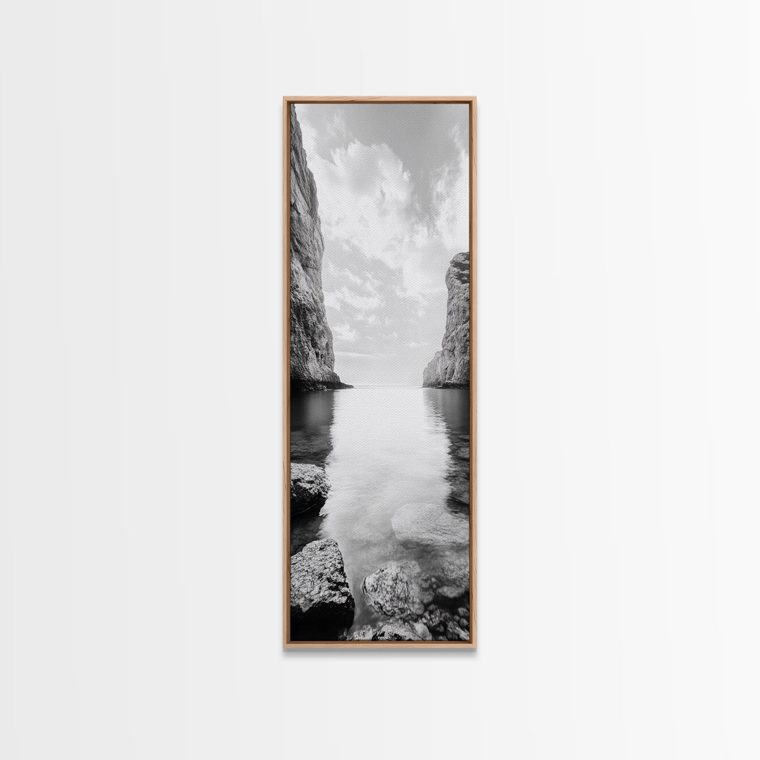 Peaceful Bay, Still Water, Coastal Reflections, Canvas Print, Zen Nature Wall Art, Tranquil Bathroom or Meditation Room Decor