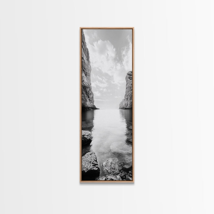 Peaceful Bay, Still Water, Coastal Reflections, Canvas Print, Zen Nature Wall Art, Tranquil Bathroom or Meditation Room Decor