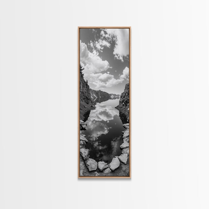Lake Reflection, Mountain View, Cloud Mirror, Canvas Print, Peaceful Nature Scene, Bedroom Wall Art, Modern Rustic Landscape Decor