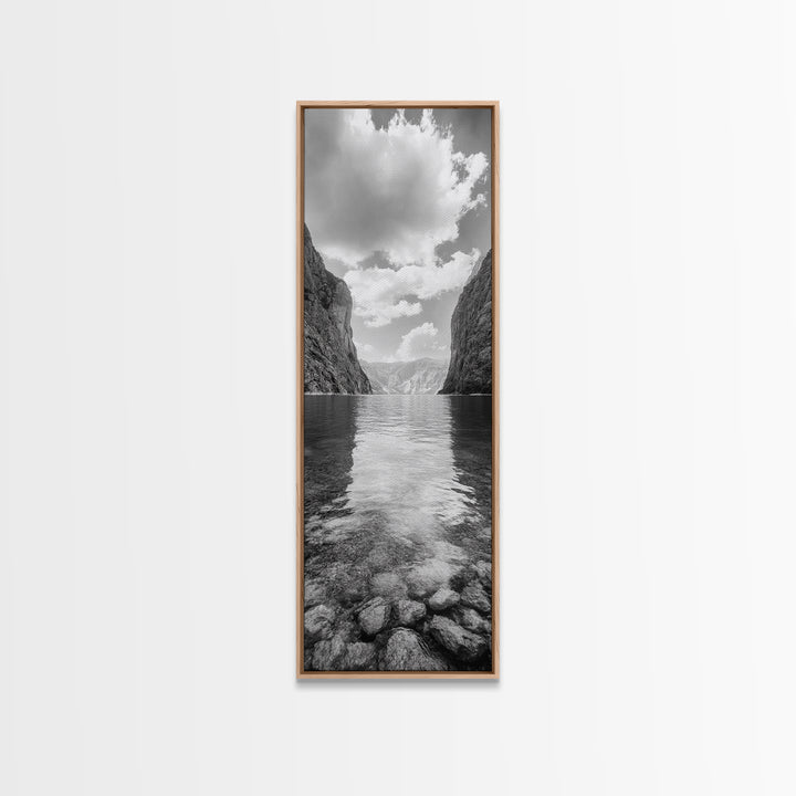 Canyon Lake, Majestic Water, Mountain Reflections, Nature Serenity, Minimalist Art, Canvas Print, Living Room Wall Art, Adventure Vibes