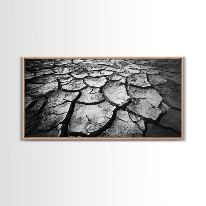 Cracked Earth Texture, Nature Closeup, Desert Minimalism, Earth Tone Art, Canvas Print, Rustic Home Decor, Fall Entryway Wall Art