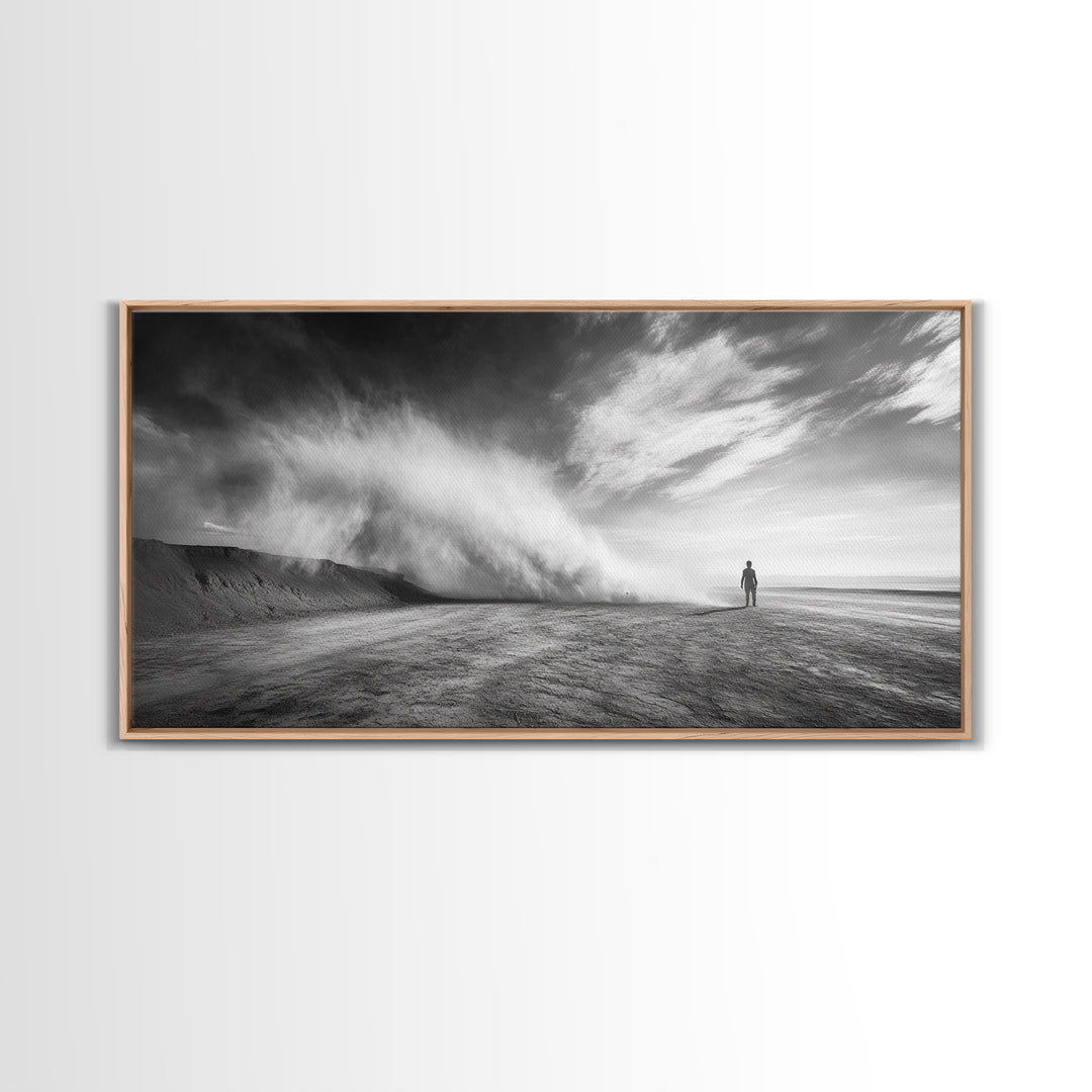 Desert Storm, Solitude Photography, Dramatic Landscape Art, Wind and Sand Scene, Canvas Print, Modern Living Room or Office Wall Art