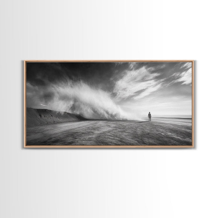 Desert Storm, Solitude Photography, Dramatic Landscape Art, Wind and Sand Scene, Canvas Print, Modern Living Room or Office Wall Art