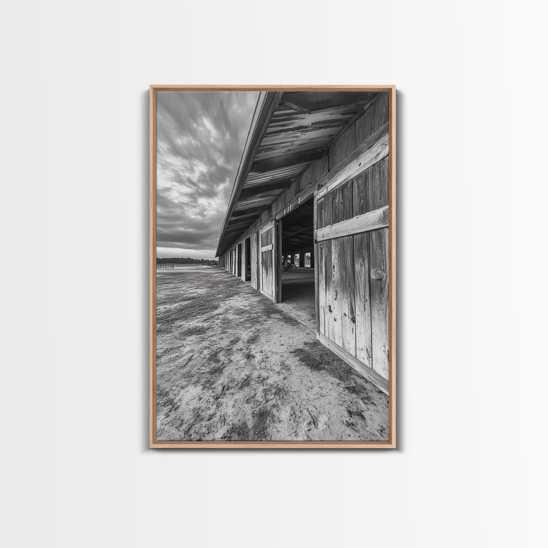 Rustic Barn, Weathered Wood, Country Charm, Canvas Print, Farmhouse Wall Art, Autumn Decor, Entryway Rustic Home Accent, Living Room Art