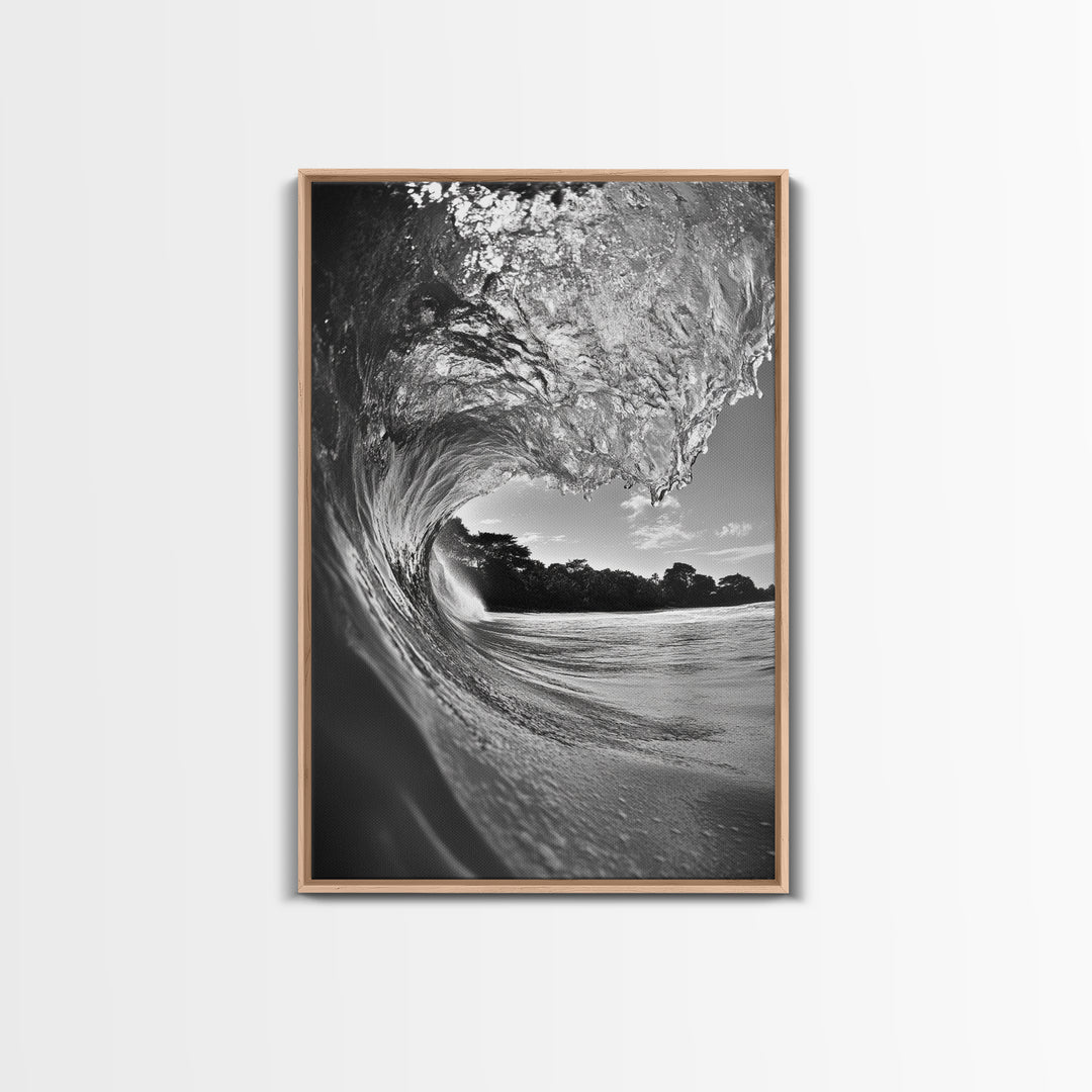 Ocean Wave, Surf Wall Art, Seascape Photography, Framed Canvas Print, Coastal Decor, Beach House Art, Bathroom Wall Art, Minimalist Art