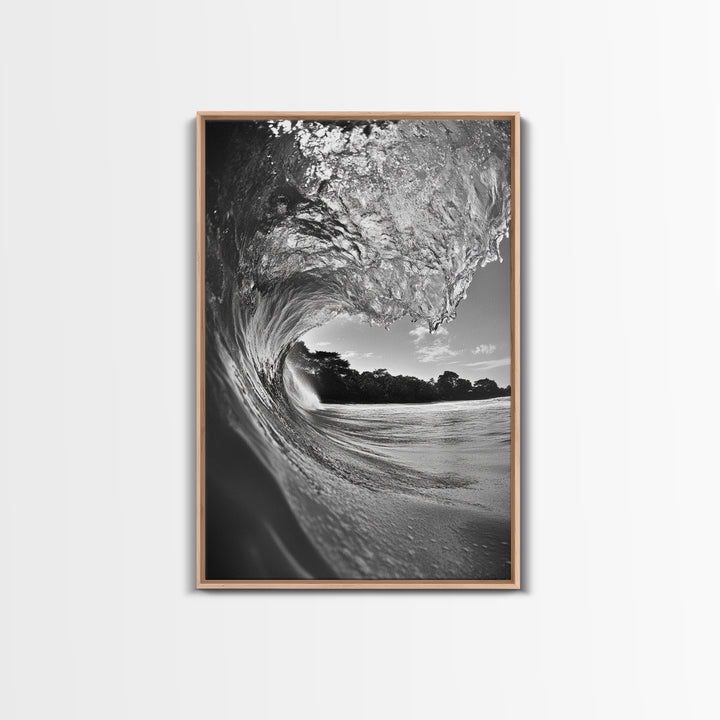 Ocean Wave, Surf Wall Art, Seascape Photography, Framed Canvas Print, Coastal Decor, Beach House Art, Bathroom Wall Art, Minimalist Art