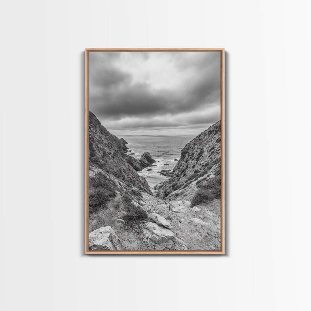 Ocean Cliffs, Rugged Coast, Seascape Photography, Travel Inspiration, Canvas Print, Hallway Wall Art, Coastal Modern Decor, Ocean View