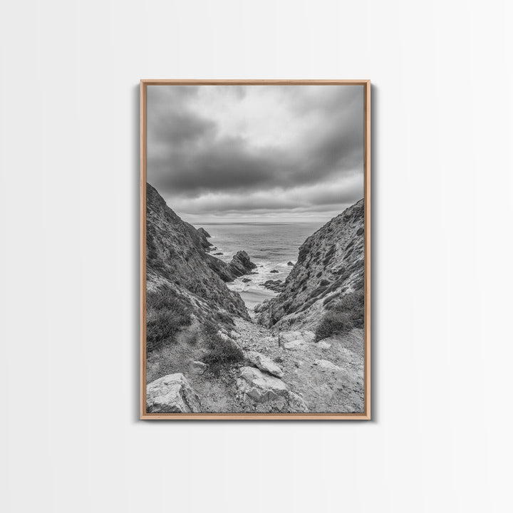Ocean Cliffs, Rugged Coast, Seascape Photography, Travel Inspiration, Canvas Print, Hallway Wall Art, Coastal Modern Decor, Ocean View
