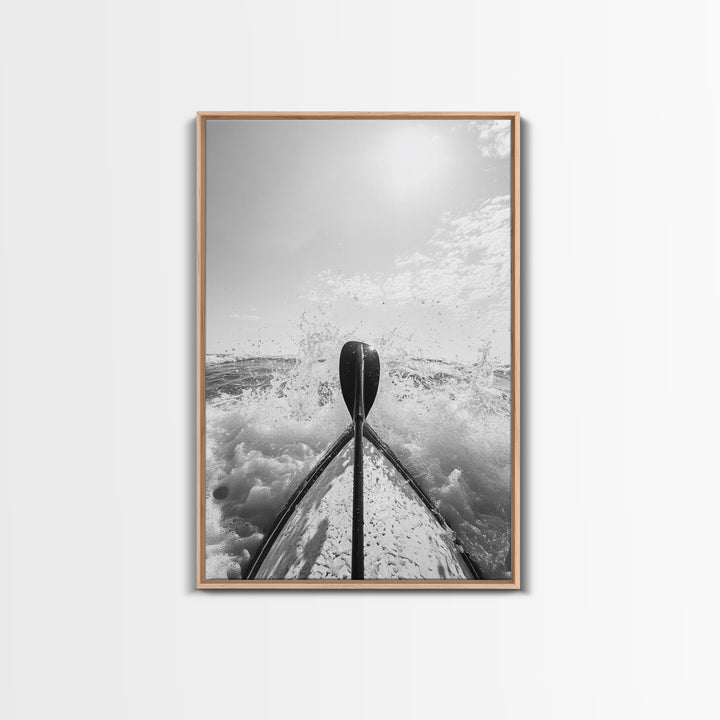 Kayak Splash, Adventure Paddle, Ocean Journey, Water Sports Art, Canvas Print, Office Wall Art, Outdoor Enthusiast Gift, boho wall decor