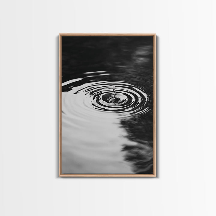 Ripple Effect, Water Drop, Zen Wall Art, Minimalist Black and White, Canvas Print, Bathroom Decor, Tranquil Art, Meditation Room Art