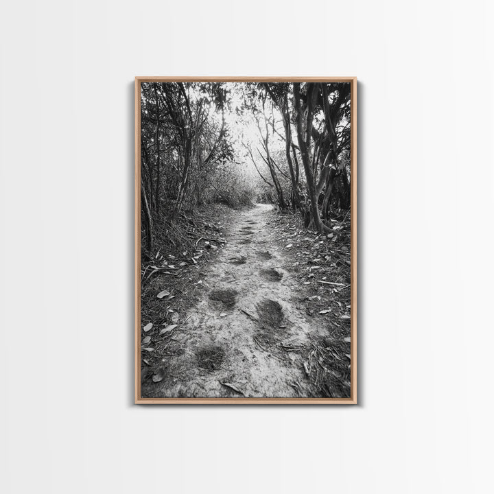 Forest Trail Path, Woodland Escape, Nature Walk, Adventure Art, Framed Canvas Print, Office Wall Decor, Autumn Vibes, Rustic Nature Style