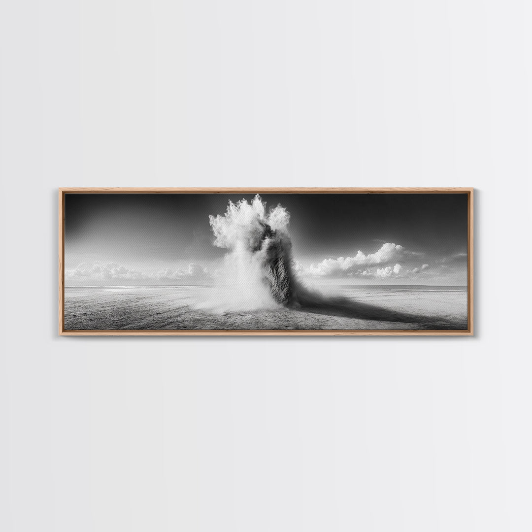 Sand Eruption, Desert Energy, Dust Storm, Framed Canvas Print, Modern Abstract Art, Office Wall Art, Dynamic Nature Photography