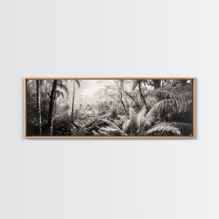 Jungle Light, Nature Vibe, Wild Forest, Framed Canvas Print, Boho Wall Art, Office Wall Decor, Earthy Tones Art, Rainforest Wall Print