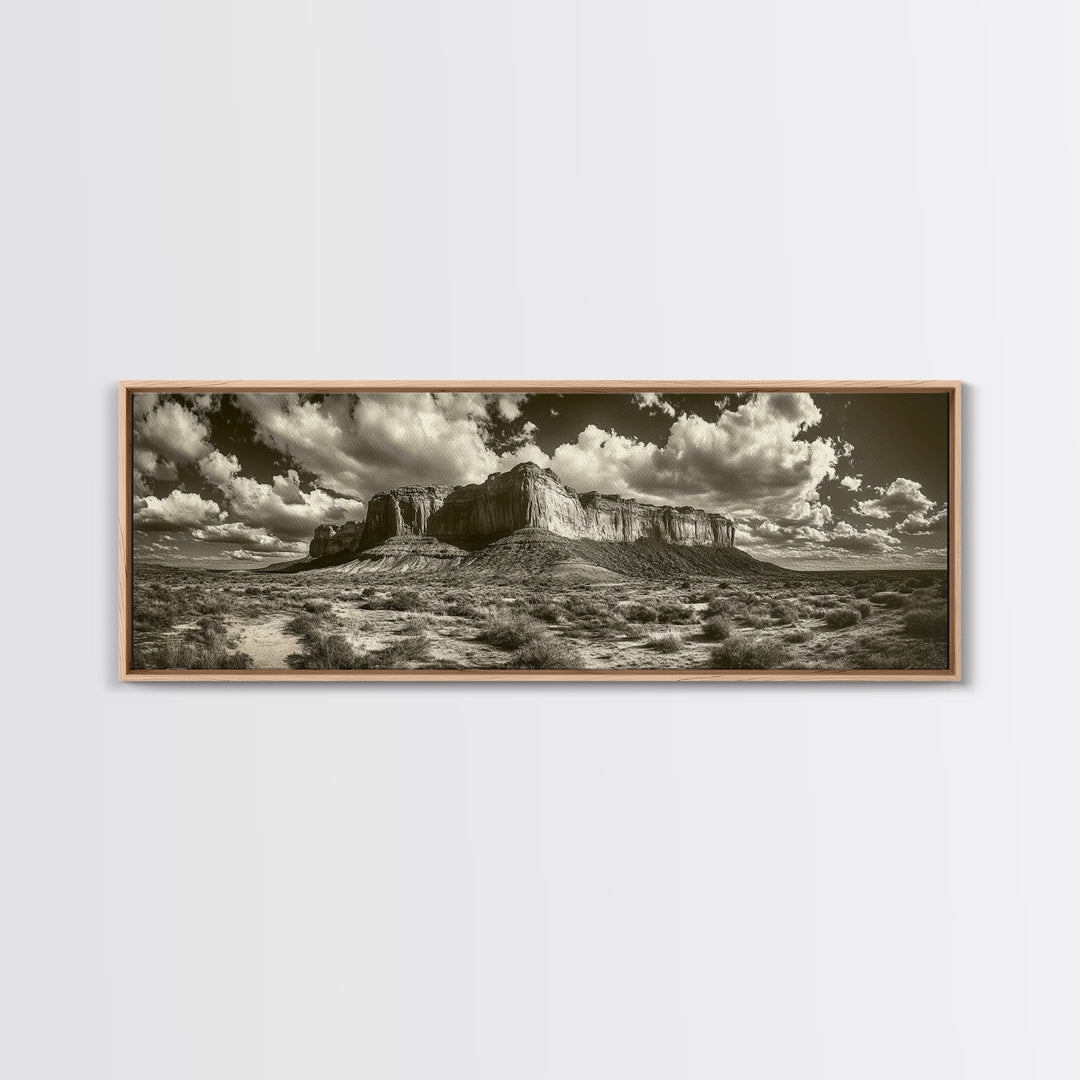 Desert Plateau, Cloudscape Drama, Western Landscape, Large Wall Art, Canvas Print, Rustic Home Decor, Minimalist Nature Art, Office Wall Decor