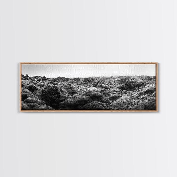 Volcanic Moss, Rugged Terrain, Icelandic Landscape, Wild Nature Scene, Canvas Print, Earthy Tones, Entryway Wall Art, Minimalist Adventure Art