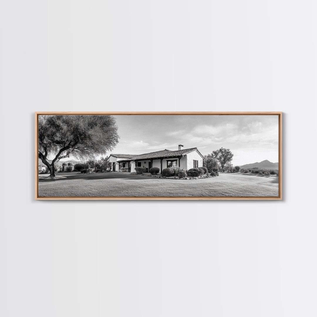 Spanish Ranch, Desert Landscape, Tranquil Home, Canvas Print, Southwestern Wall Art, Neutral Tones, Living Room Decor, Rustic Home Style