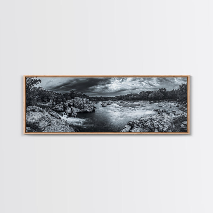 Stormy River Valley, Dramatic Landscape Art, Nature Wall Decor, Framed Canvas Print, Rustic Cabin Decor, Autumn Living Room Artwork