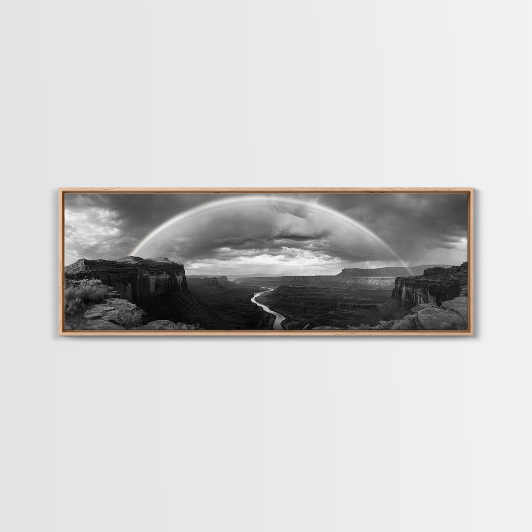 Rainbow Desert Storm, Moody Landscape Photography, Canyon Wall Art, Canvas Print, Living Room Statement Piece, Western Style Decor