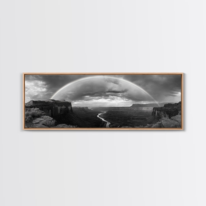 Rainbow Desert Storm, Moody Landscape Photography, Canyon Wall Art, Canvas Print, Living Room Statement Piece, Western Style Decor