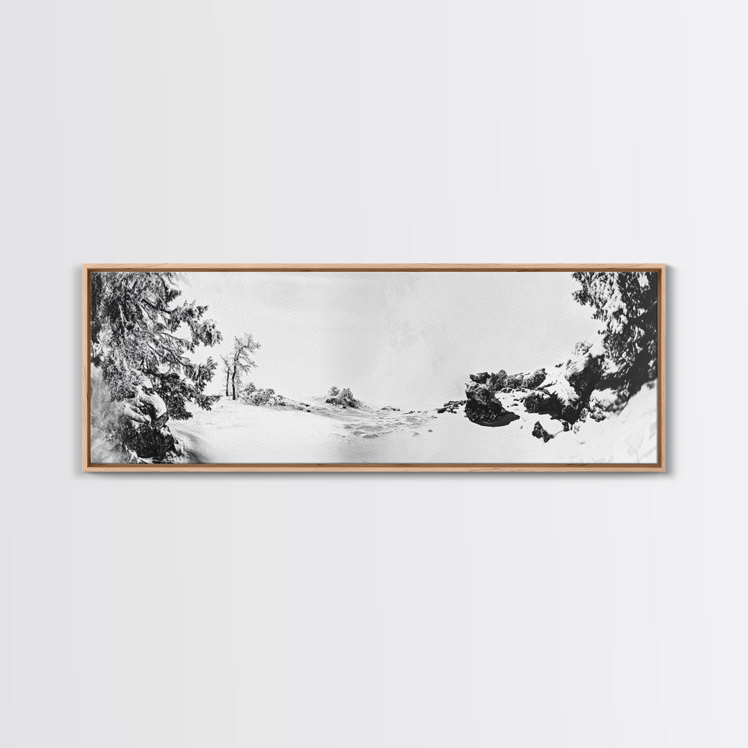 Snow Trees, Dreamy White, Winter Fantasy, Canvas Print, surreal landscape art, fantasy winter decor, magical room aesthetic, Christmas wall art