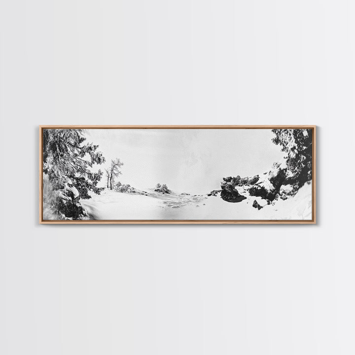 Snow Trees, Dreamy White, Winter Fantasy, Canvas Print, surreal landscape art, fantasy winter decor, magical room aesthetic, Christmas wall art
