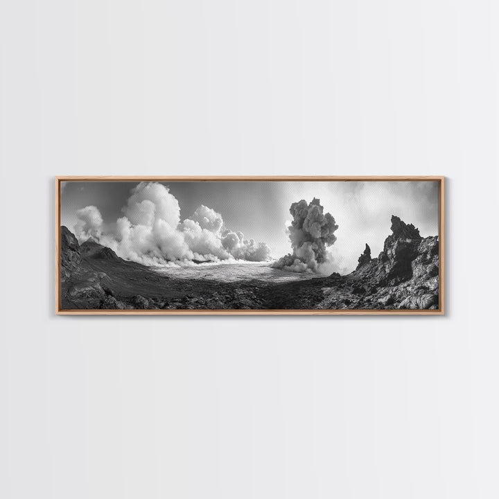 Volcanic Cloudscape, Earth Power, Natural Explosion, Dramatic Wall Decor, Framed Canvas Print, Adventure Art, Rustic Living Room Wall Art