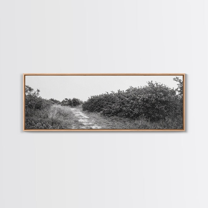 Wild Apple Path, Nature Overgrowth, Autumn Orchard Trail, Canvas Print, Fall Farmhouse Kitchen Art, Rustic Seasonal Wall Decor